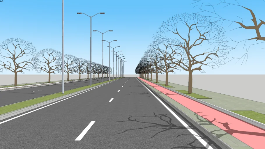 ROAD WITH PROTECTED BIKE LANES