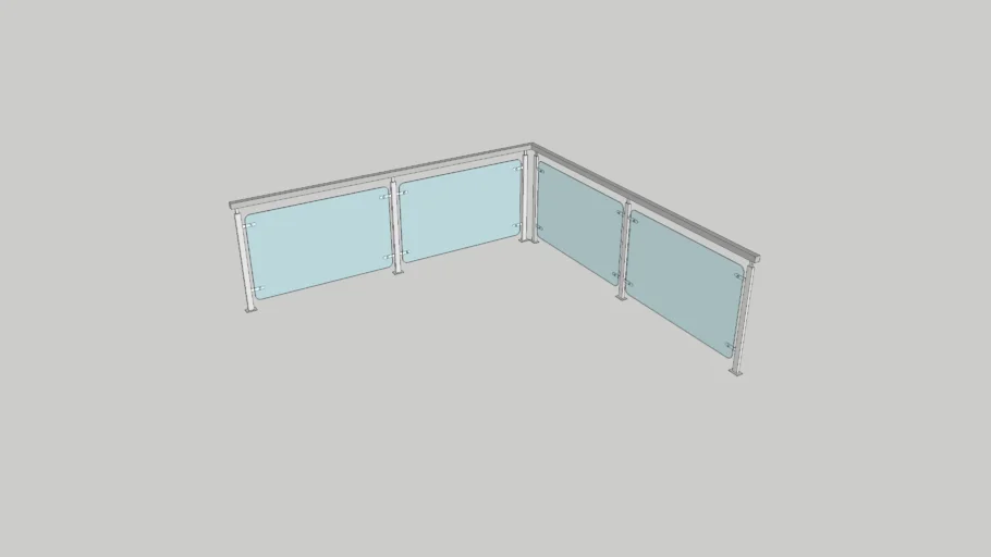 玻璃栏杆03  glass railing -轮廓放样部件素材-Profile Builder Assembly