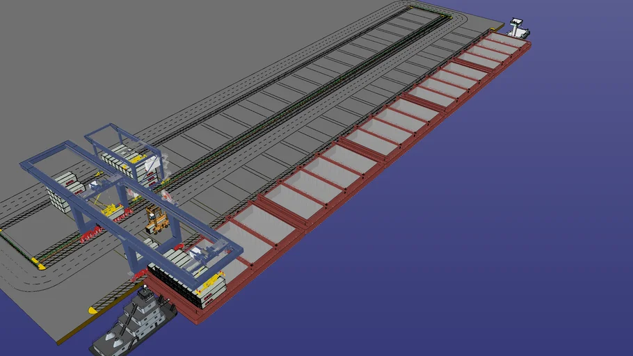 Container on barge port
