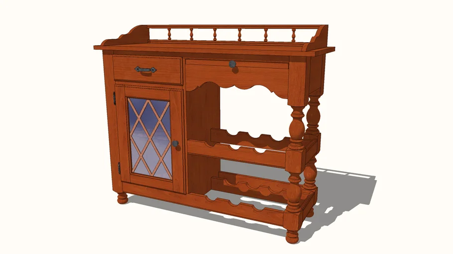 Country Sideboard with Wine Rack