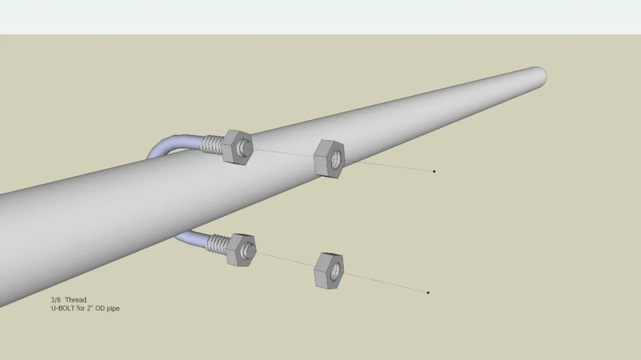 U-BOLT for 2 inch pipe