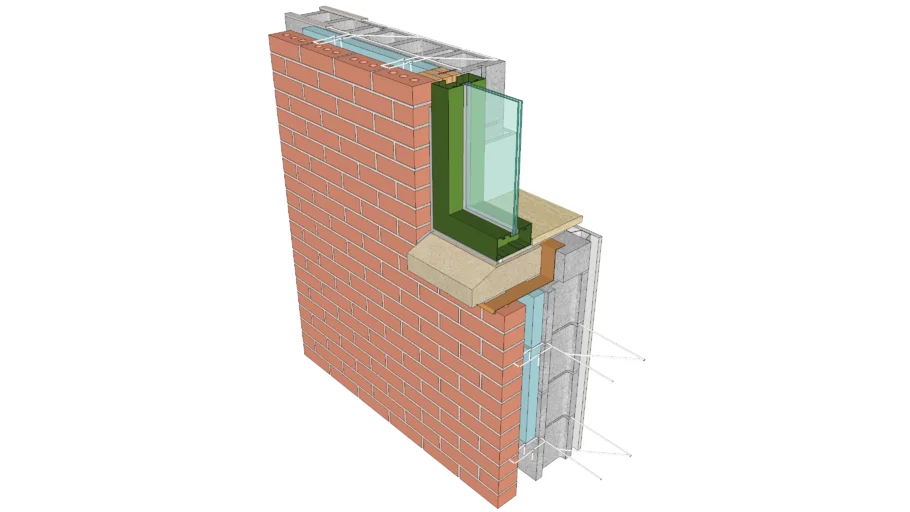 01.201 Brick & Block Cavity Wall Sill Detail 01