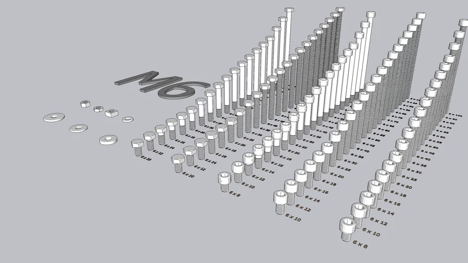 M6 Screw Bolt Nut Hex Allen
