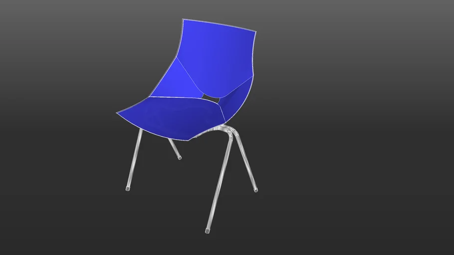 silla shell azul