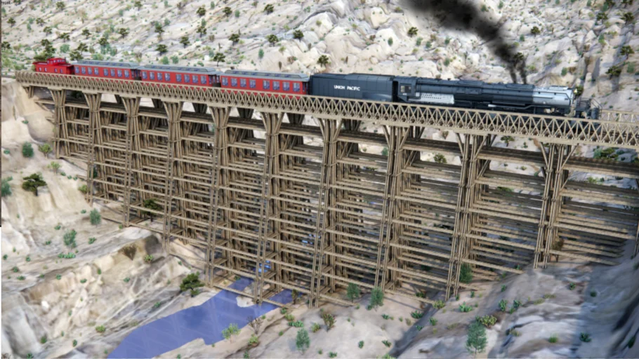 Dale Creek Union Pacific Wooden Railroad Bridge