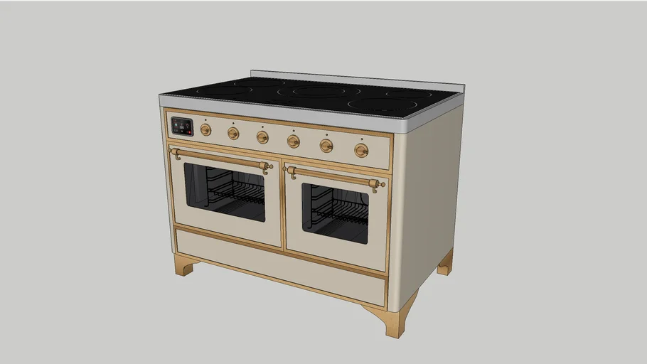 Ilve Majestic Series 48 Antique White Freestanding Induction Range