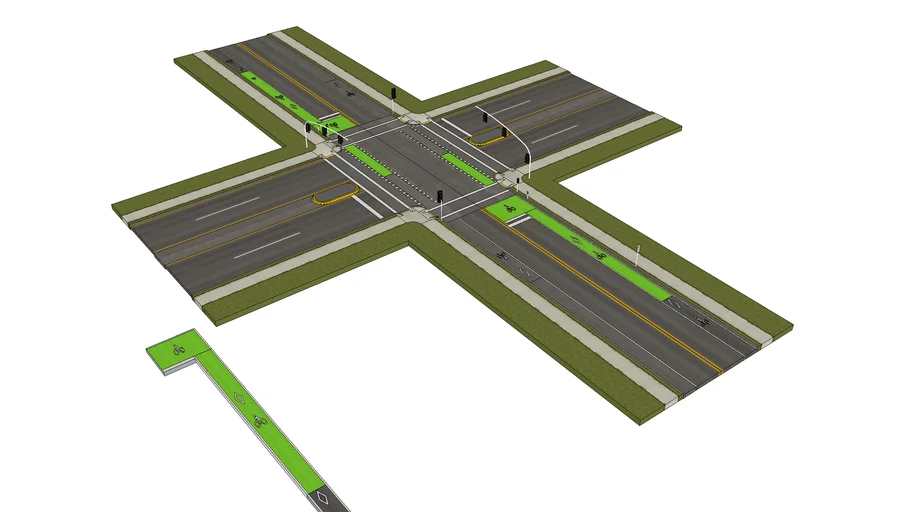 Bike-lane Xing Arterial Road