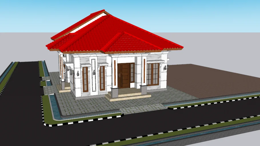 rumah lantai 1 disambung dengan rumah panggung (1st floor house connected with wooden stilt house)