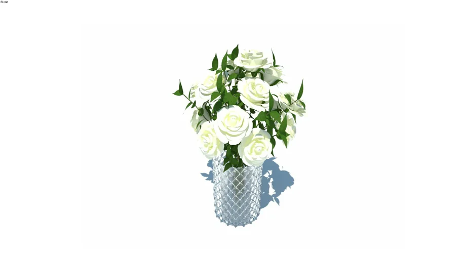 Vaso com rosas brancas
