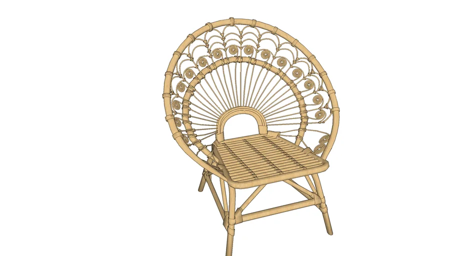 155660 - PEACOCK - Fauteuil vintage en rotin