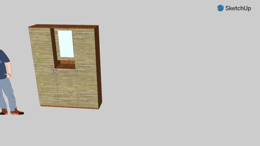 lemari kayu 3 pintu