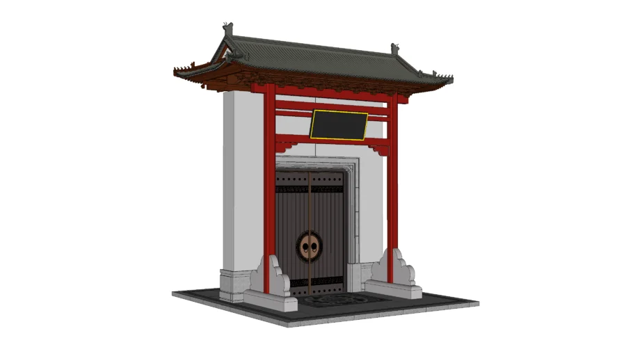 中式风徽派入户门院门 www.1skp.com