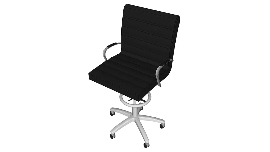 MID BACK LEATHER SOFT DRAFTING CHAIR ADJUSTABLE HEIGHT