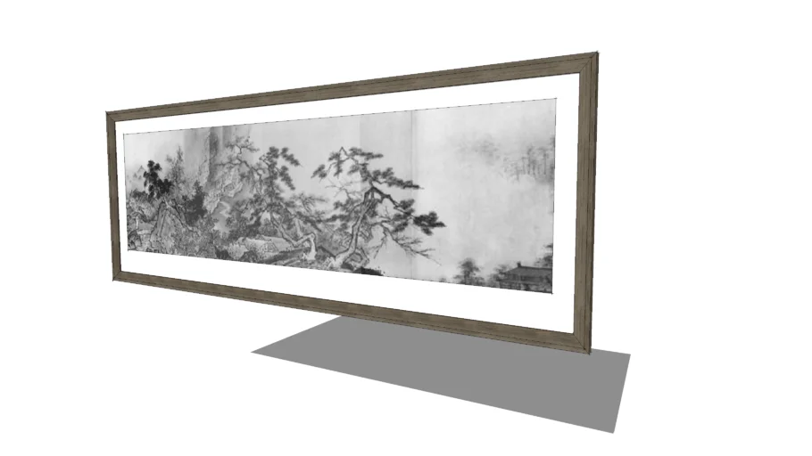Framed Chinese Scroll Painting