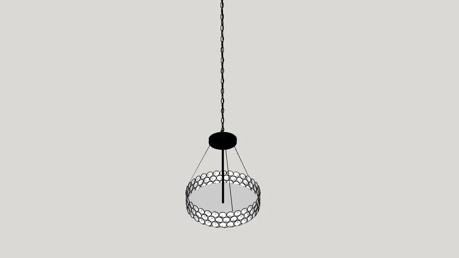 Yeadon 3 Light Crystal Drum Pendant