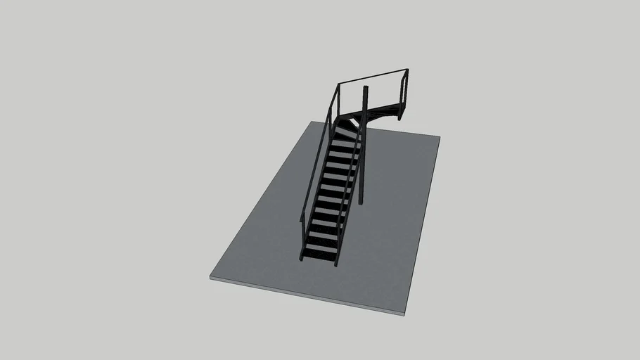 Escalera de  hierro con metal desplegado