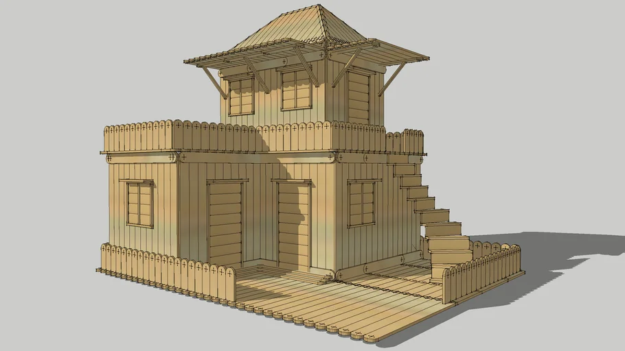 Stick Es Krim Rumah 02 (Ice Cream Stick Craft House) #rumahSketch