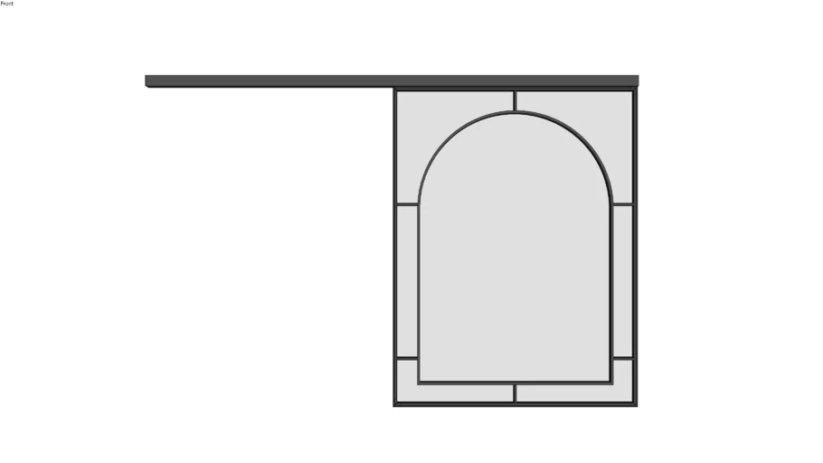 iSteel Large Top Hung Sliding Door with Arched Fretwork black steel and glass