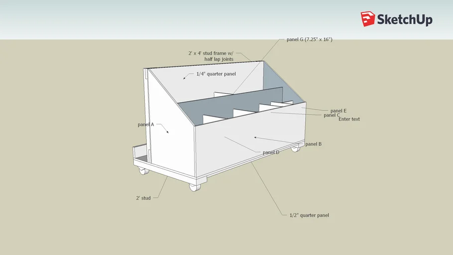 Woodworking scrap cart | 3D Warehouse