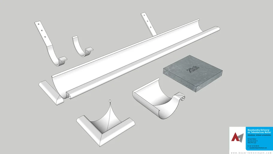Zinken mastgoot M30 | Zinc roof gutter