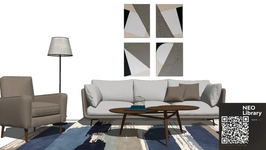 Modern home living room sofa combination