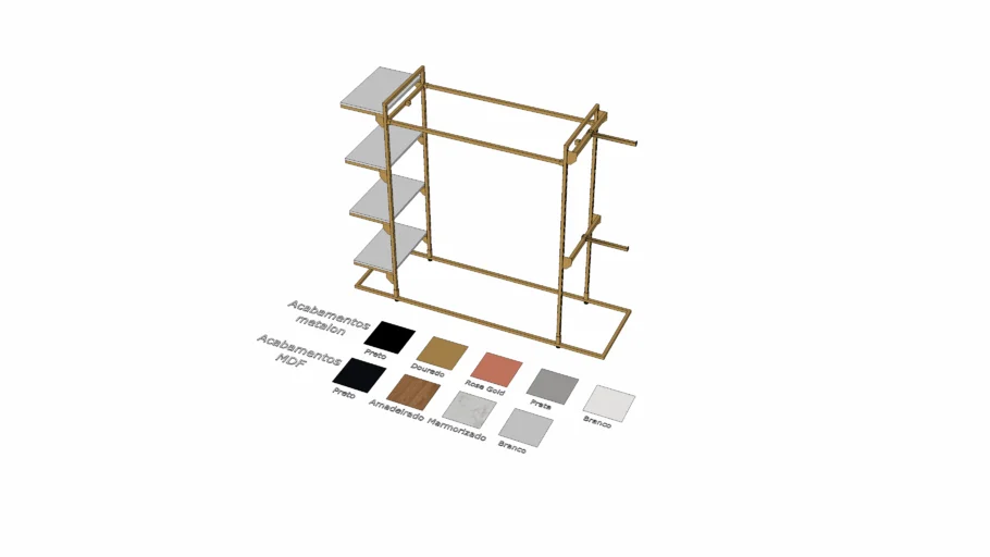 Arara de chão ajustável Slyn 975 - Metalon Premium