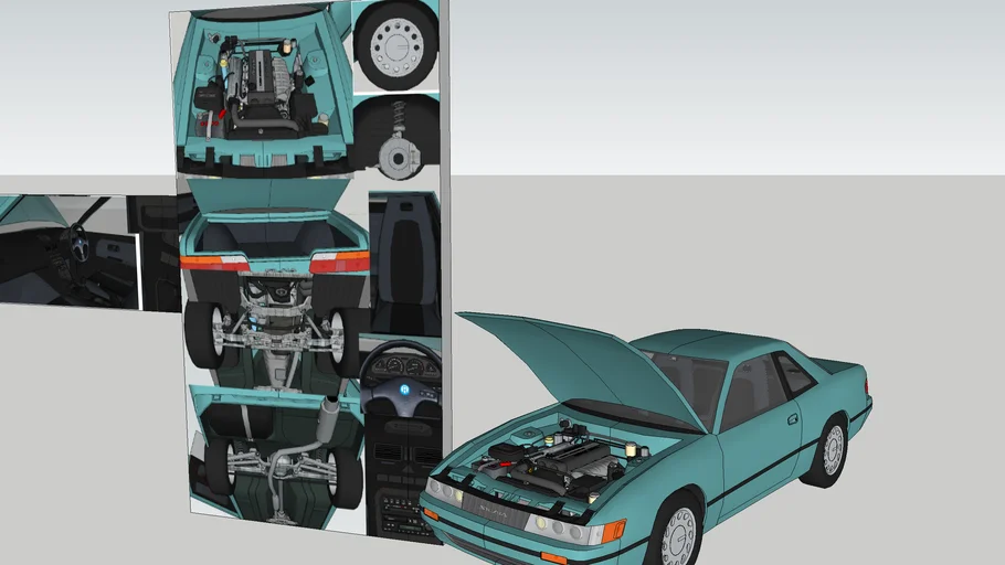 Nissan silvia s13 fully modeled