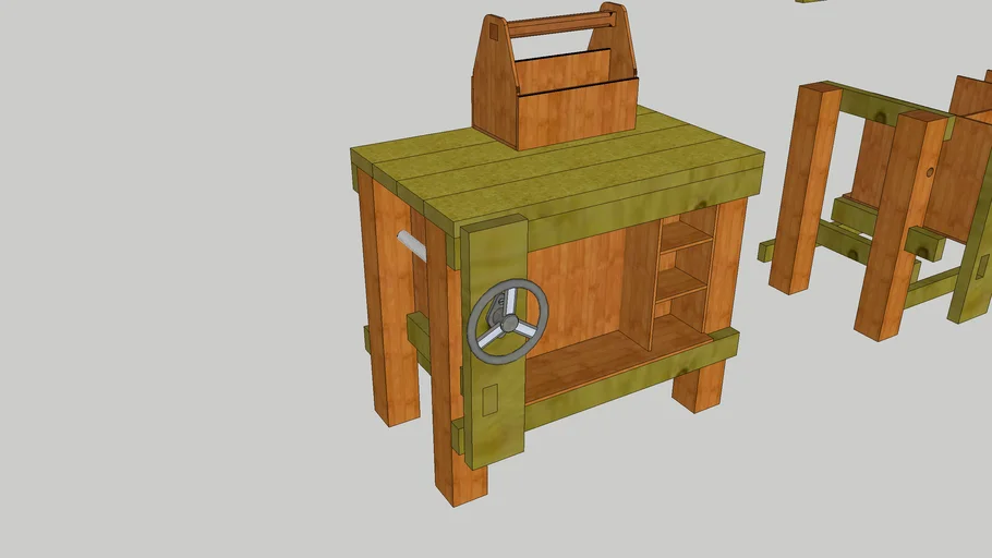 MESA CARPINTERIA CAJA HERRAMIENTAS TORNILLERA
