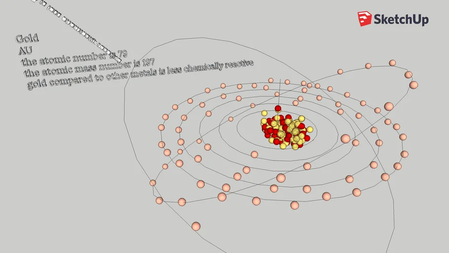 gold atomic model | 3D Warehouse