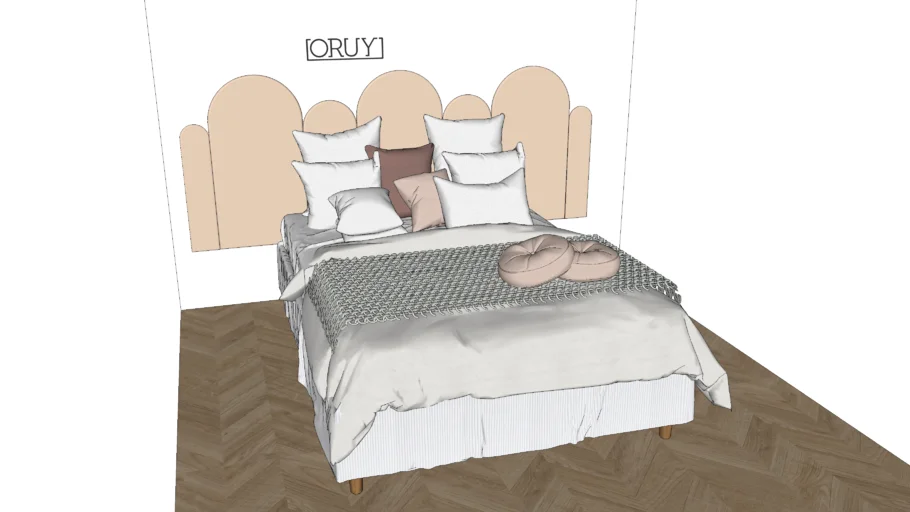 painel cabeceira e peseira manta ORUY cama casal quarto Marília Zimmermann Brio Home