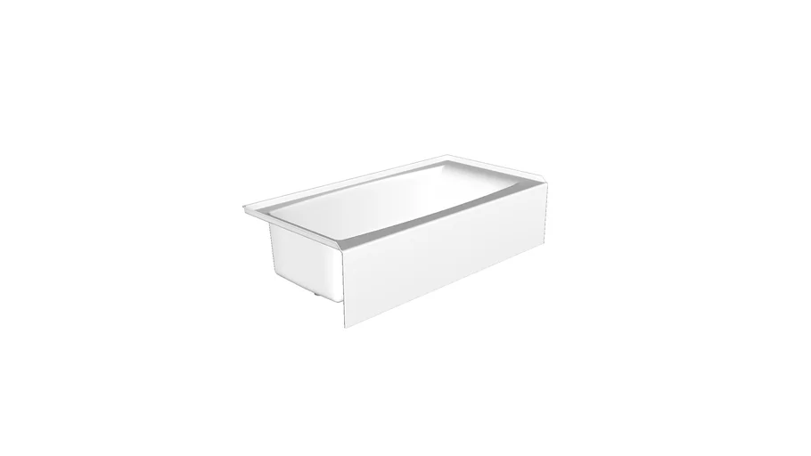 K-26109-LA Entity(TM) 60" x 30" alcove bath with integral apron, integral flange and left-hand drain