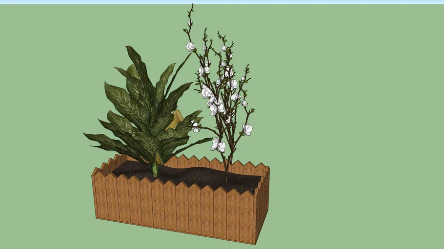pot de fleur en bois / wooden flower pot