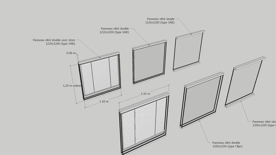 Panneau vitré cloisons modulaire