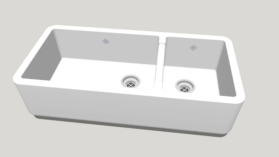 Rohl Shaws Fireclay 1 and 1/2 bowl sink RC4019