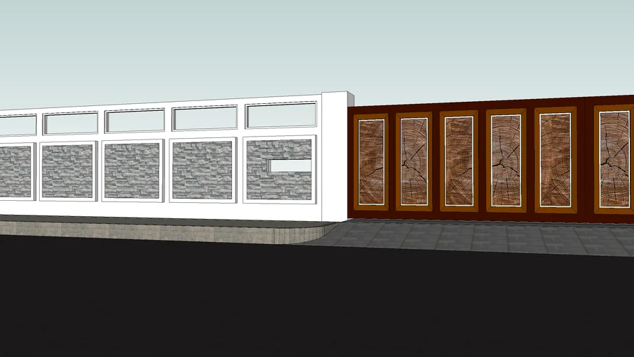 Modern Iron / Concrete Fence / Gate