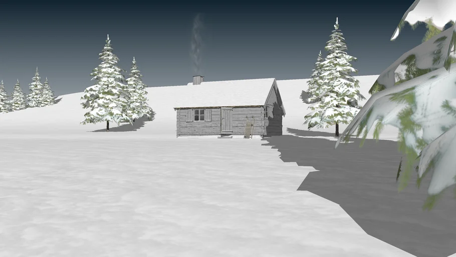 Norwegian hut in winter