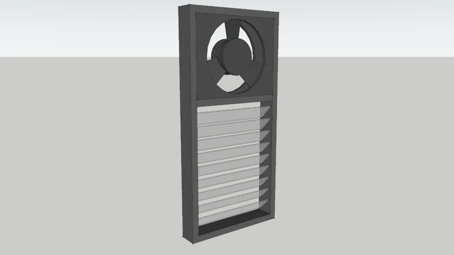 Louvered Window with Exhaust Fan