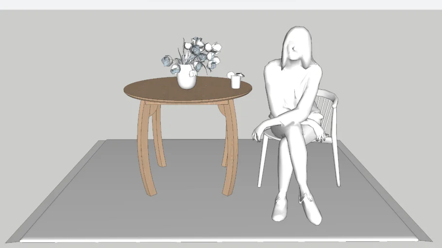 Ronde tafel met gebogen poten