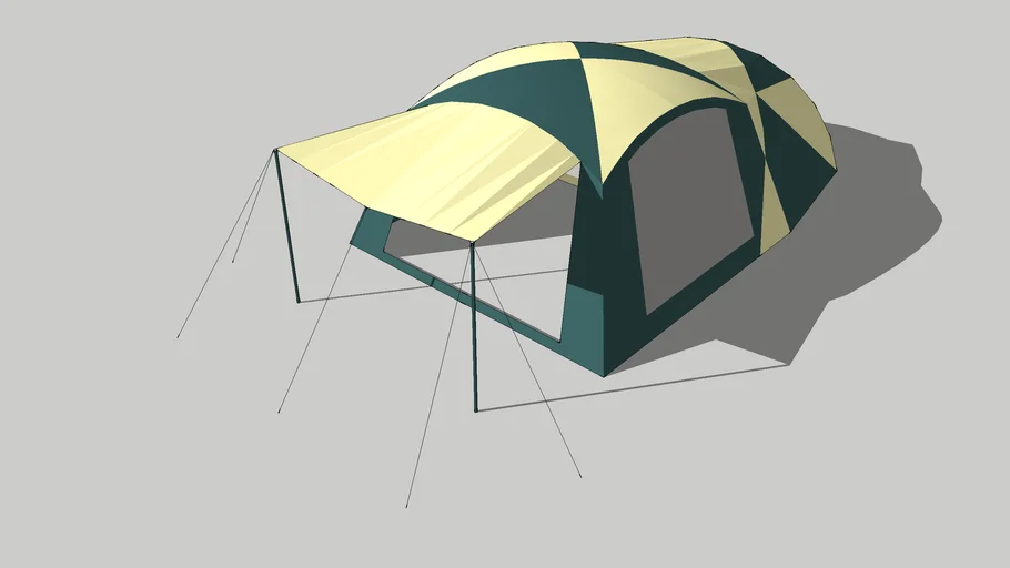 Coleman Round screen 2 room house Tent - Model - 3D Warehouse