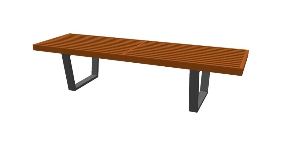 Flat platform wood bench