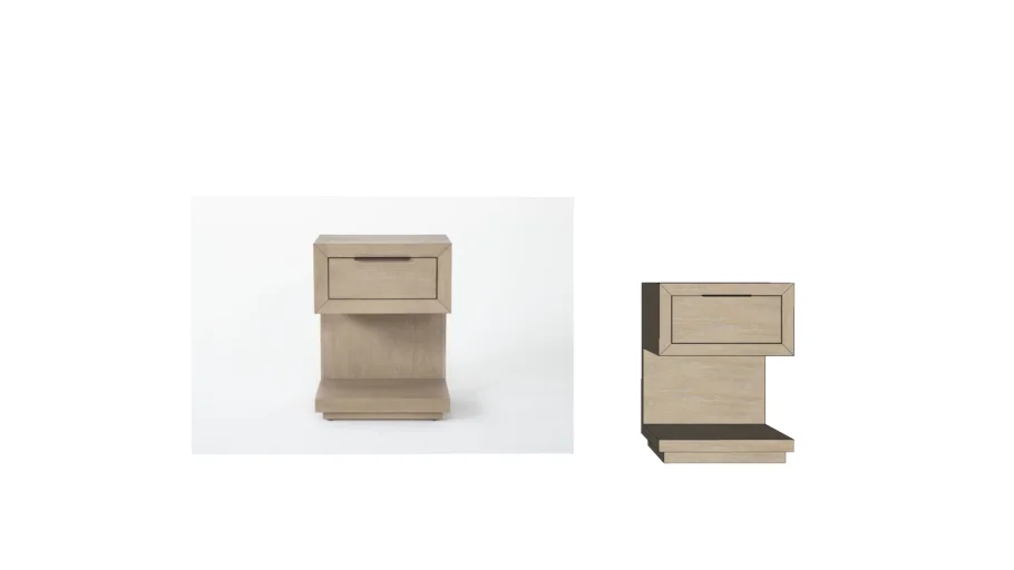Pierce Natural II 1-Drawer 29" Nightstand With USB &amp; Power Outlets