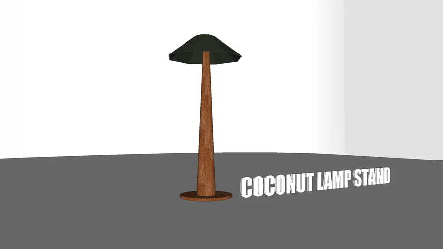 Lamp Stand in Cocont Timber