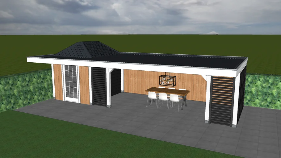 Veranda with shed