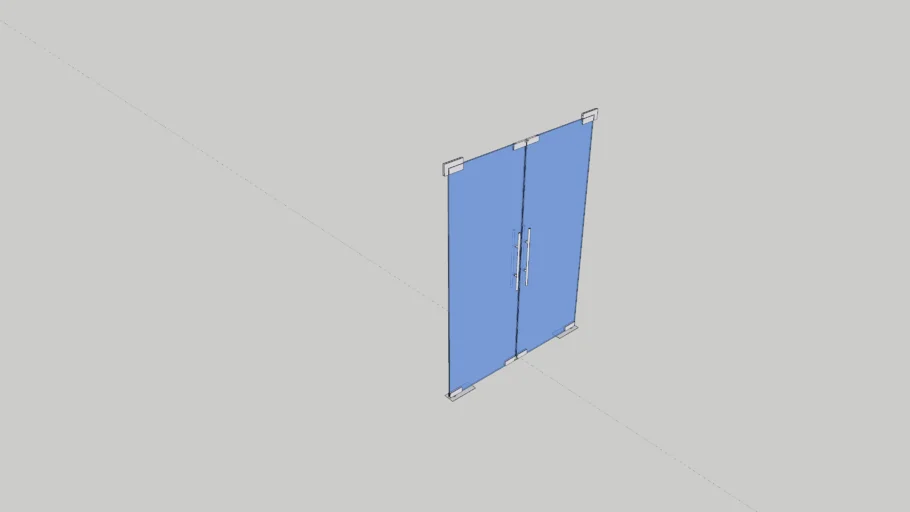 Frameless glass double swing door