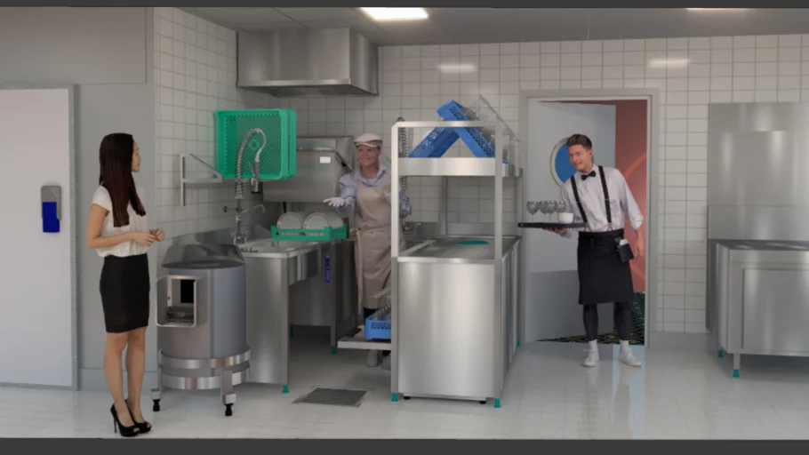 Restaurant-Dishwashing Area