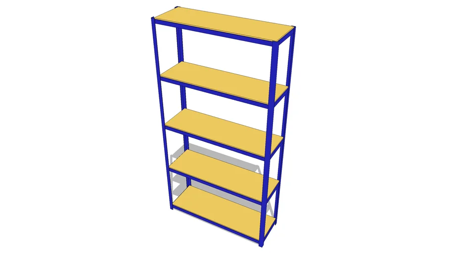 Metal shelving unit with 5 levels chipboard Shelves by Tuft