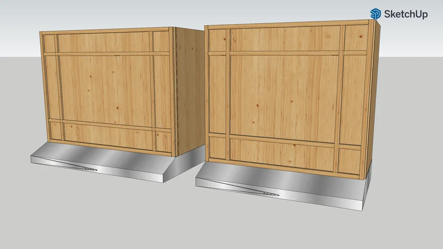SLIM SHAKER NATURAL OAK RANGE VENT HOOD CABINETS