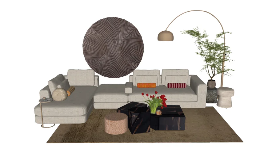 Eclectic Living Room with Decorations