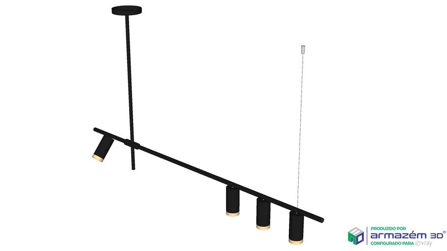 PENDENTE HONDA RETANGULAR 13X140X5CM ALUMÍNIO - SPOTLINE 807/4