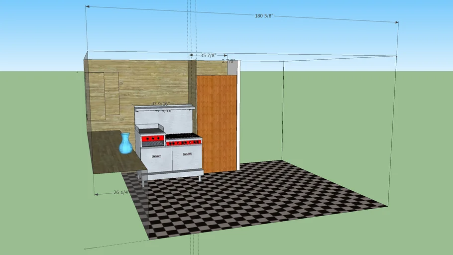 kitchen model w/ range & frig | 3D Warehouse